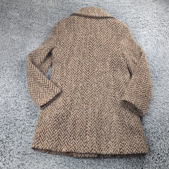 Vintage Cole Haan Coat Women 4 Brown Chunky Knit Wool Blend Classiccore Button - Picture 6 of 6